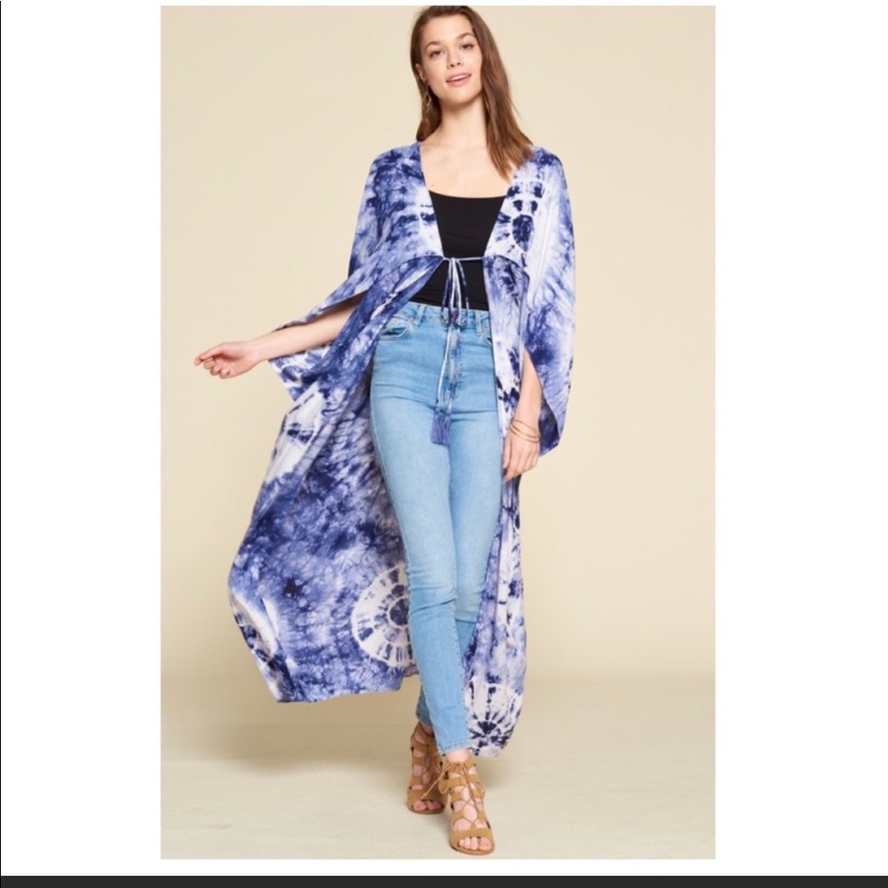 NEW BLUE TIE-DYE KIMONO! STYLISH and CHIC - Picture 4 of 6